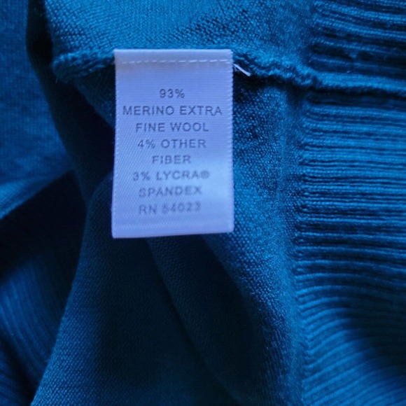 Banana Republic Sweater Top Shirt Womens Small Green Merino Wool Basic Holiday - Picture 8 of 10